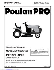 Poulan Pro Pro 96042003600 Repair Parts Manual