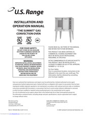 U.S. Range SGM-100D1 Installation And Operation Manual