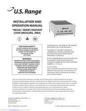 U.S. Range Regal RBA-48 Installation And Operation Manual