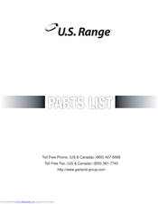 U.S. Range GFIR60 Parts List