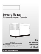Generac Power Systems Stationary Emergency Generator Owner's Manual