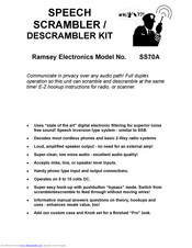 Ramsey Electronics SS70A User Manual