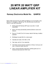 Ramsey Electronics QAMP20 User Manual