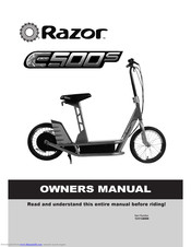 Razor E500S Owner's Manual