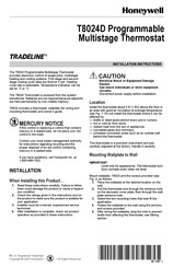 Honeywell Tradeline T8024D Installation Instructions Manual