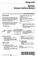 Honeywell W8703A Installation Instructions Manual