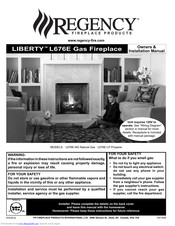 Regency LIBERTY L676E-LP Owners & Installation Manual