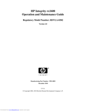 Hp Integrity rx1600 Operation And Maintenance Manual