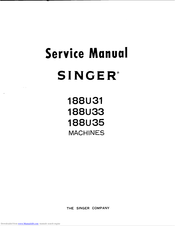 Singer 188U33 Service Manual