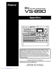 Roland VS-890 Appendices