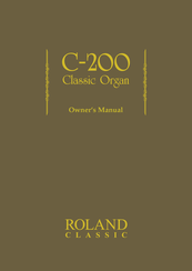 Roland Classic C-200 Owner's Manual