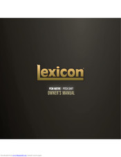Lexicon PCM NATIVE PITCH SHIFT Owner's Manual