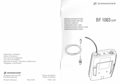 Sennheiser BF1083-UHF Instructions For Use Manual