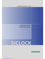 Siemens SICLOCK TC100 Operating Instructions Manual