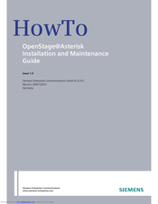 Siemens OpenStage Asterisk Installation And Maintenance Manual