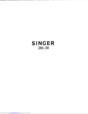 Singer 281-20 Service Manual