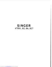 Singer 475B27 Service Manual And Parts Listparts List
