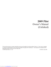 Honda 2009 Pilot Owner's Manual
