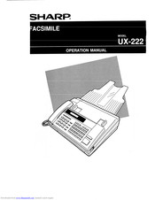 Sharp UX-222 Operation Manual