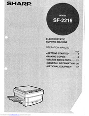 Sharp SF-2216 Getting Started Manual