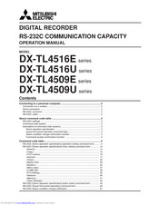Mitsubishi Electric DX-TL4516U series Operation Manual