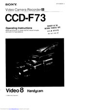 Sony Handycam CCD-F73 Operating Instructions Manual