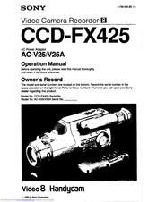 Sony Handycam CCD-FX425 Operation Manual