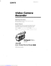 Sony Handycam Vision CCD-TRV82 Operating Instructions Manual