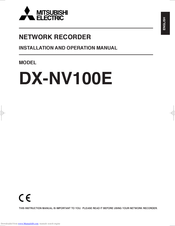 Mitsubishi Electric DX-NV100E Installation And Operation Manual