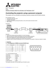 Mitsubishi DLP XD550U Control Manual