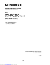 Mitsubishi DX-PC200 Operation Manual