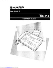 Sharp UX-144 Operation Manual