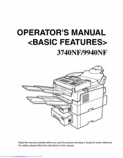 Savin 3740NF Operator's Manual
