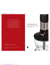 Wolfgang Puck WPIB0010 Use And Care Manual