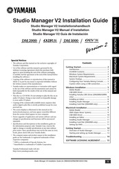 Yamaha Studio Manager v.2 Installation Manual