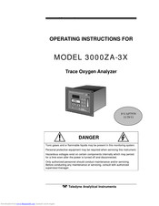 Teledyne 3000ZA-3X Operating Instructions Manual