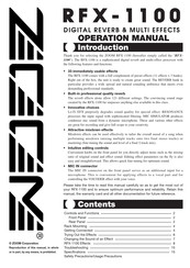 Zoom RFX-1100 Operation Manual