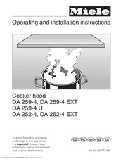 Miele DA 259-4 Operating And Installation Instruction