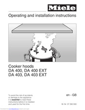 Miele DA 403 Operating And Installation Manual