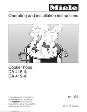 Miele DA 419-4 Operating And Installation Manual