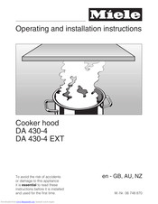 Miele DA 430-4 Operating And Installation Instruction
