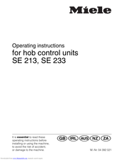 Miele SE 213 Operating Instructions Manual