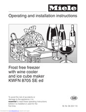 Miele KWFN 8705 SE ed Operating And Installation Instruction