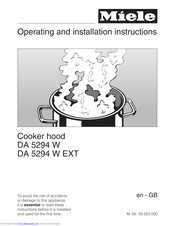 Miele DA 5294 W Operating And Installation Manual