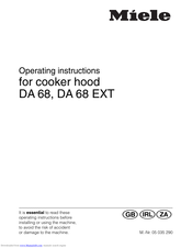 Miele DA 68 Operating Instructions Manual