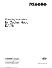 Miele DA 78 Operating Instructions Manual