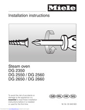 Miele DG 2660 Installation Instructions Manual