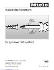 Miele G 349 Installation Instructions Manual
