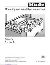 Miele F 7102 S Operating And Installation Manual
