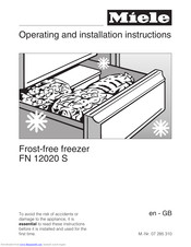 Miele F 12020 S Operating And Installation Manual